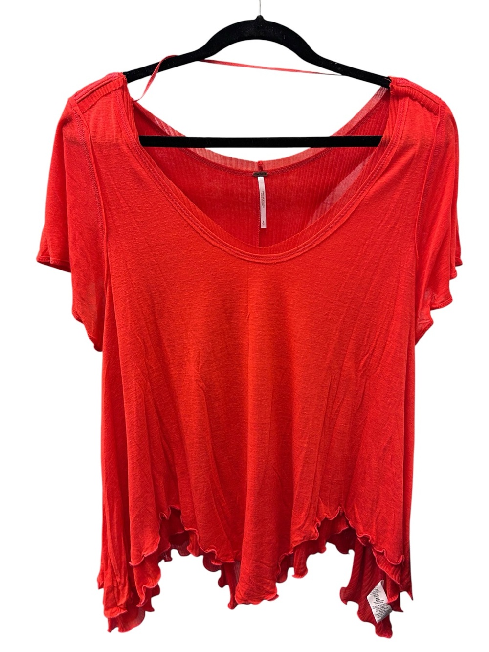 Free People Top Women S Red Flowy Cozy Coastal Beachy Layered Soft